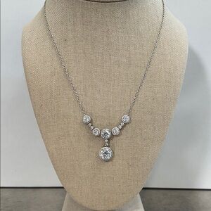 JCM Silver Necklace with Sparkling CZ Accents